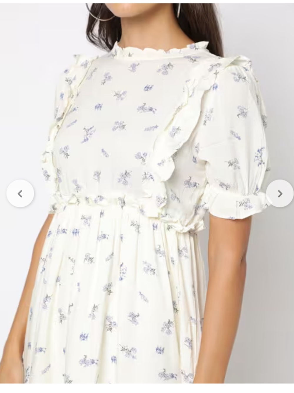 Ivory Floral Ruffle Short Dress XL RIO - Picture 13 of 14
